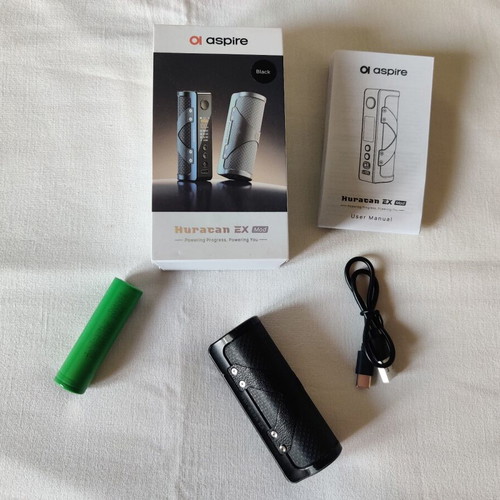 Aspire Huracan EX Mod Black with 18650 battery vape mod