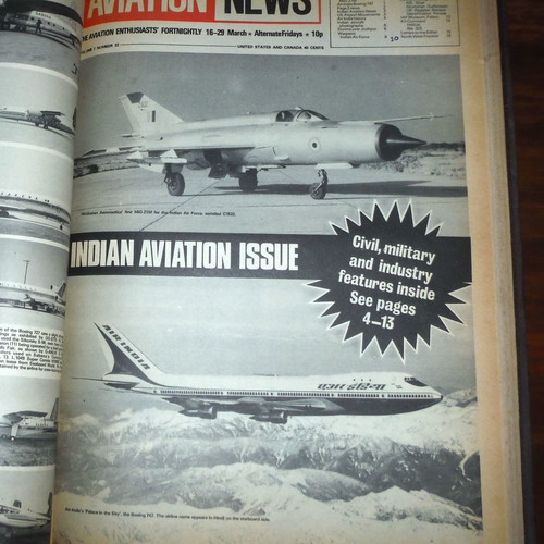 Aviation "Aviation News" volume with 27 used issues from 1970s