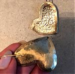  σκουλαρίκια ασημένια 925 καρδιά Επιχρυσωμένα