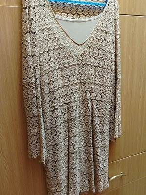 Lace dress beige size L like new
