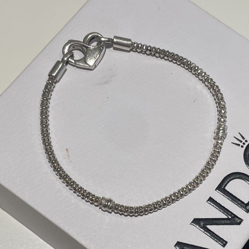 Pandora bracelet with chain and studs, silver