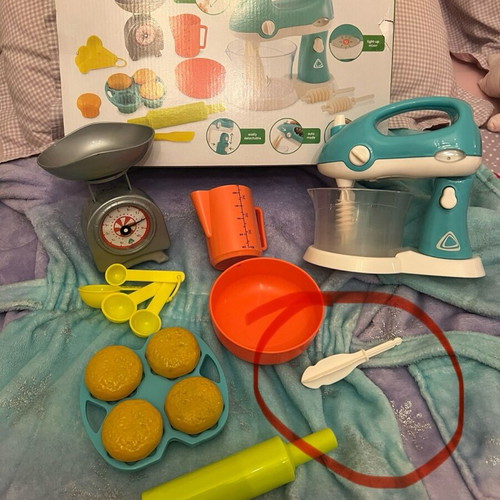 ELC Baking set used, mixer set with missing piece