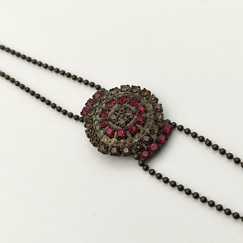 Lace Bracelet with Swarovski like new, red (Dimitriadis)