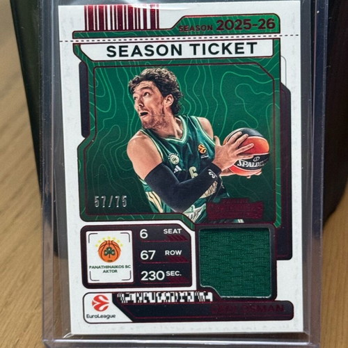 2025-26 Panini Contenders Euroleague Cedi Osman /75 Patch Panathinaikos New