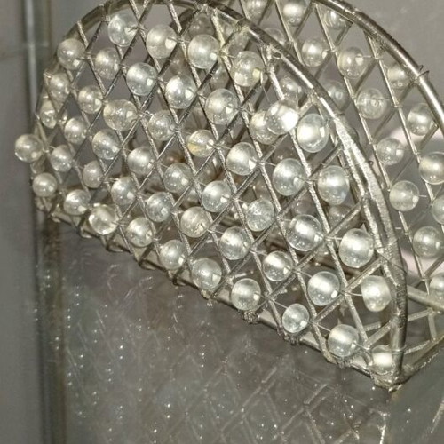 Vintage napkin holder with pearls like new