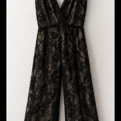 Lace jumpsuit with nude lining, new, Bibibo, medium/large