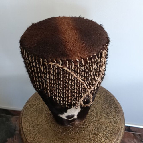 Tarambuka new African drum with natural animal skin and wooden body