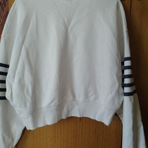 Bershka sweatshirt, white and blue, size M