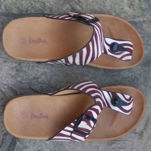 Slippers zebra suede like new, size 37