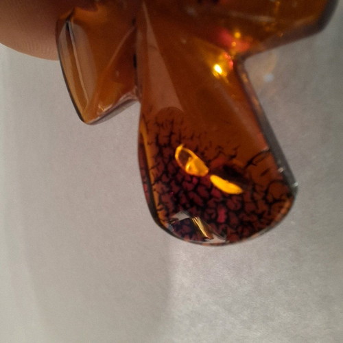 Hope Cross new with natural Baltic amber and gold-plated links