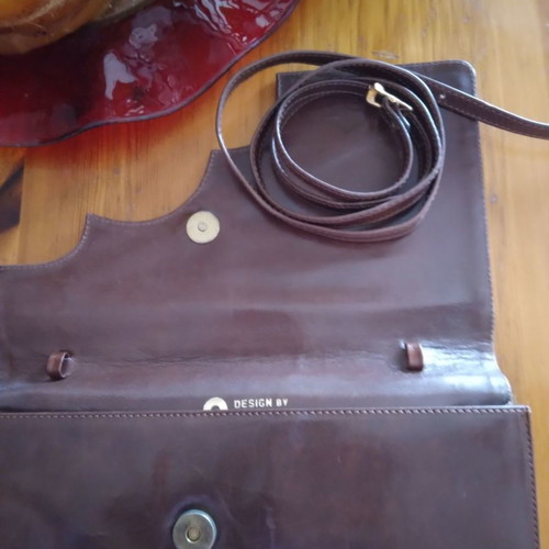 Goya leather envelope bag used, handmade