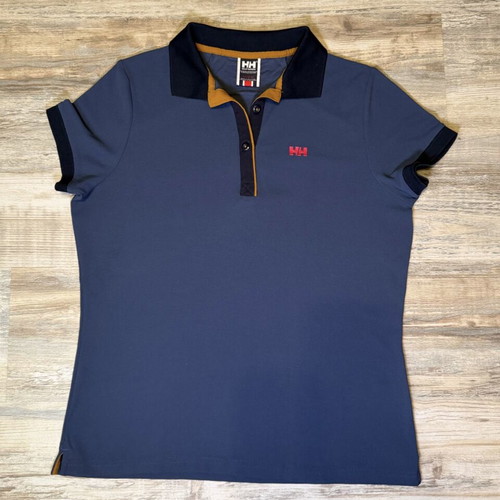 Helly Hansen Polo Shirt men's XL, used, steel blue with black collar