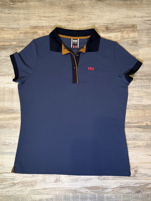 Helly Hansen Polo Shirt men's XL, used, steel blue with black collar