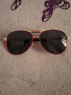 Women's sunglasses new, black-red with gold details