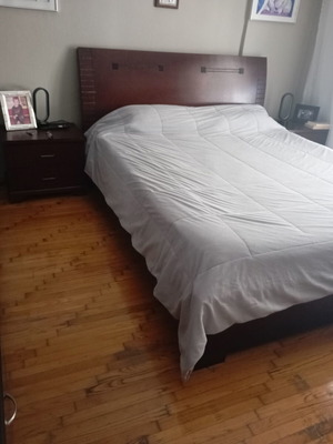 Bedroom furniture set with storage and large drawer under bed