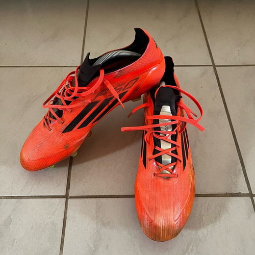 Adidas F50 football shoes used, size 45.5, red and orange