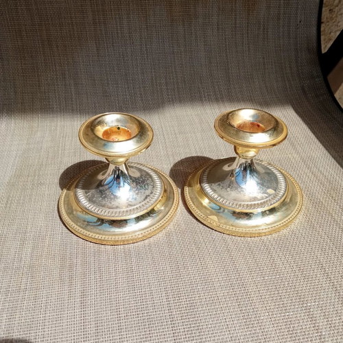 Silver-plated candlesticks used, set of 2 small