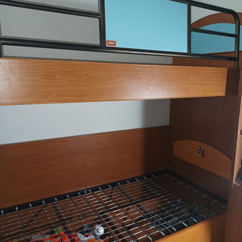 Bunk bed wooden with metal slats like new