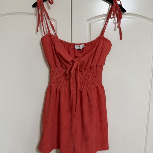 Bershka mini shorts playsuit coral watermelon like new