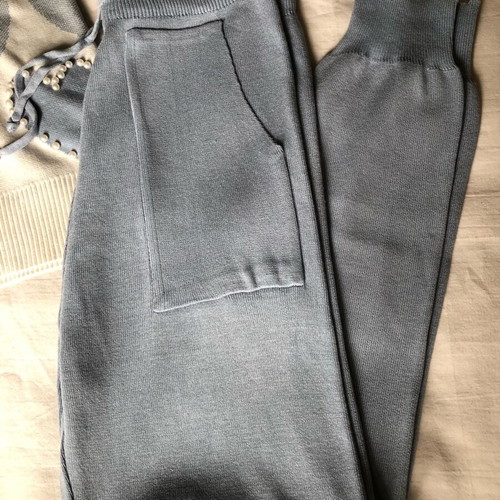 Women's set like new, white and blue, stretch fabric