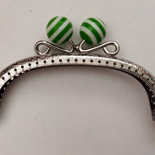 Clutch for Crochet Wallet Silver 12.5 cm Metal Frame and Clasps