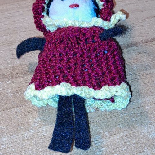 Knitted doll used, as shown