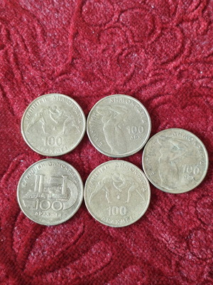Set of 5 commemorative 100 Drachma coins 1997 & 1999, sports events