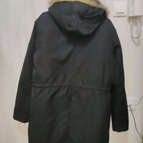 Manager parka jacket used, size L, black with detachable hood
