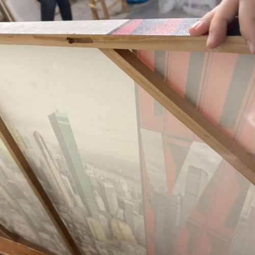 Canvas painting with NY New York theme like new