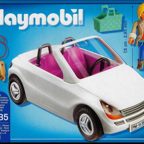 Playmobil 5585 Convertible with Woman and Puppy like new
