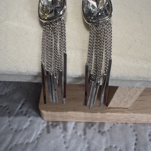 Dangling earrings with stones silver, new