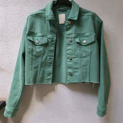 Crop jacket Only green like new