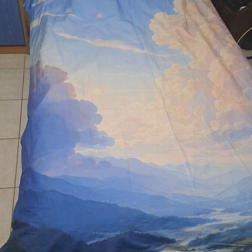 Duvet cover with sky design 160x200 polyester new