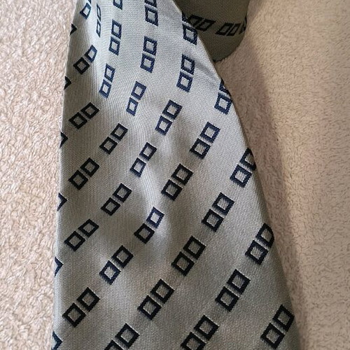 Romerta Danieli men's tie gray with blue, new, 100% polyester