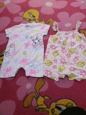 Baby summer rompers size 74 like new, pack of 2, 100% cotton