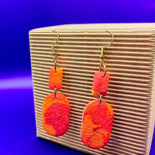 Handmade polymer clay dangle earrings new