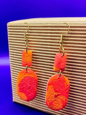 Handmade polymer clay dangle earrings new