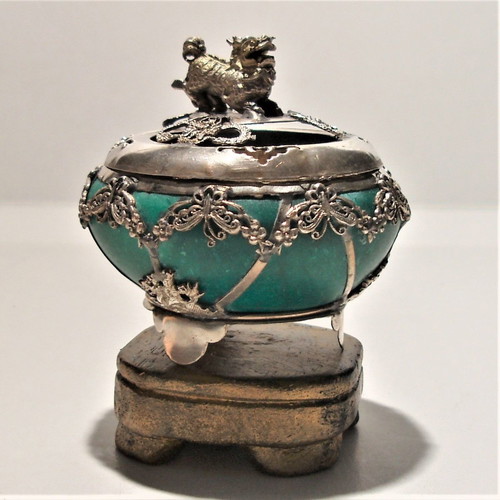 Asian antique tea vessel used, made of nephrite mineral