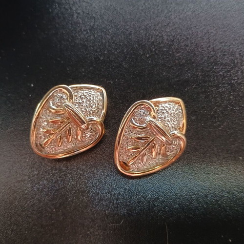 Vintage women's clip-on earrings silver with gold used
