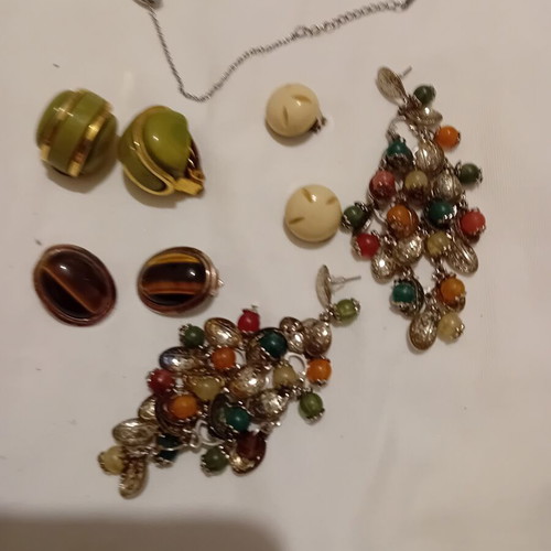 Earrings pack of 4 used with clip-ons and dangle pair plus bracelet gift