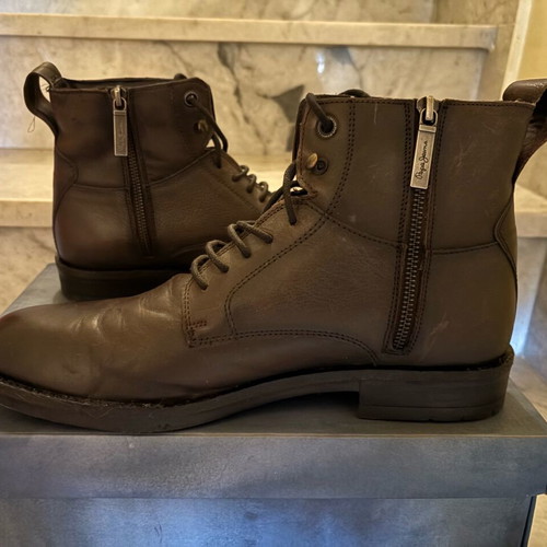 Pepe Jeans Gotam Dark Brown Ankle Boots size 44 like new