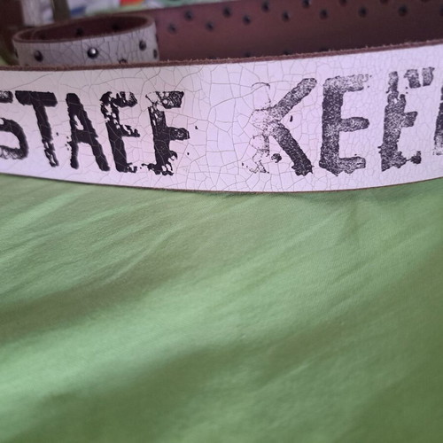 Staff leather belt white like new, size 115