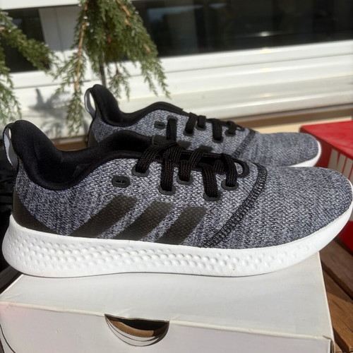Adidas athletic shoes, black and grey, size 39