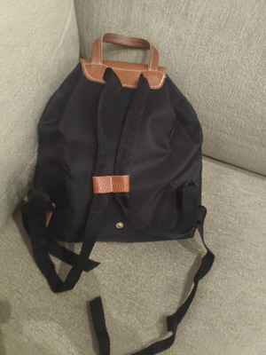 Foldable backpack like new, black with brown details
