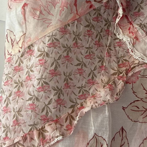 Apriori women's blouse M-L, 28% silk, 72% cotton, white and pink
