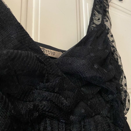 Attrattivo black tulle dress like new with satin belt