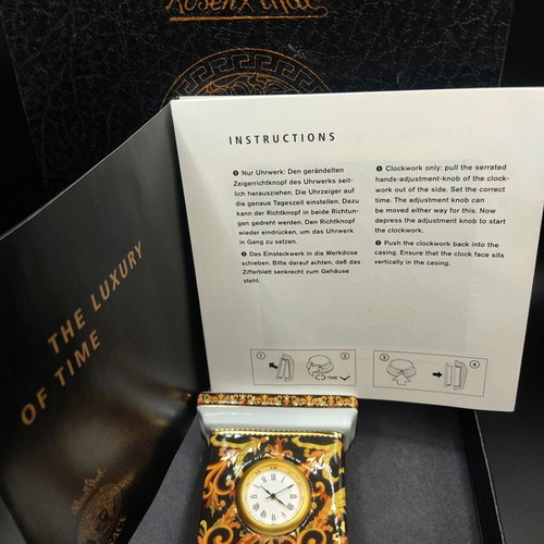 Versace Original Rosenthal Barocco Table Clock Rare