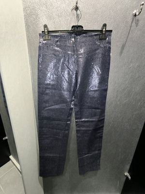 Strass jean pants new, elastic, size S-M, blue with silver