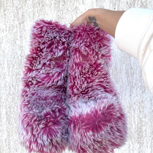 Animal pink fur snow boots size 38 like new