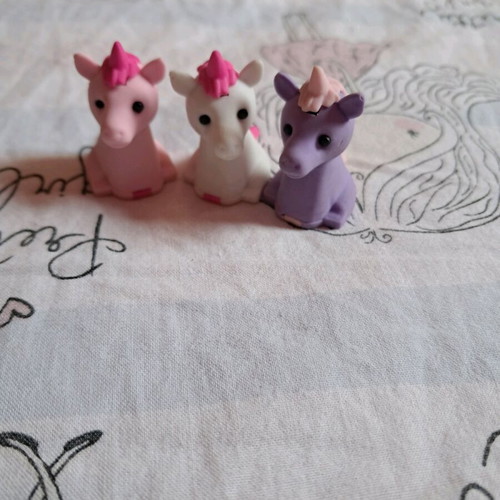 Unicorn erasers new, pack of 3 pieces